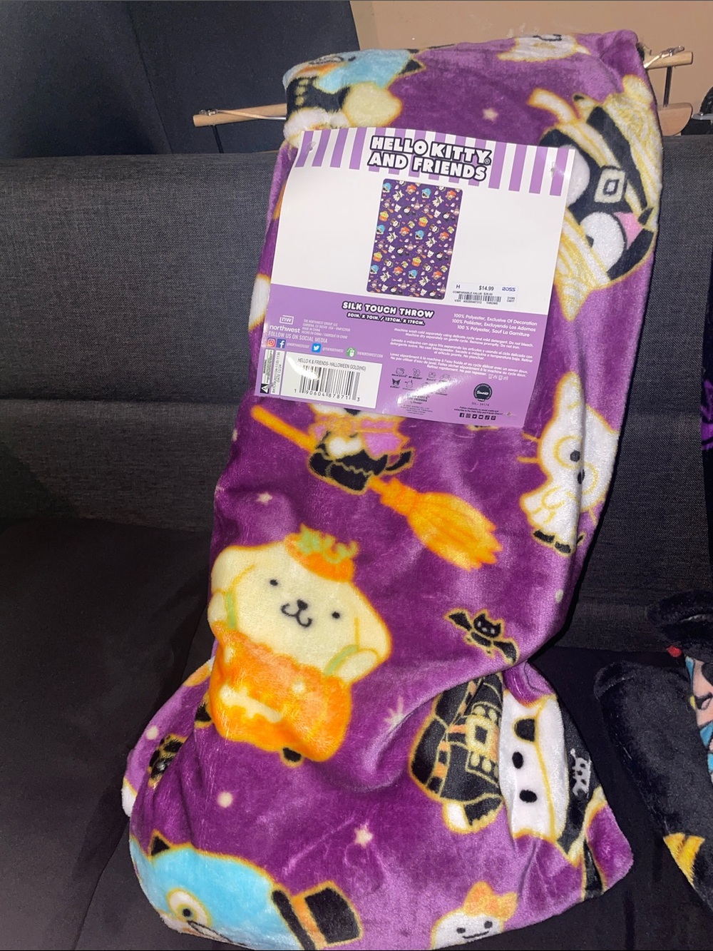 Hello Kitty and Friends Purple Halloween Throw